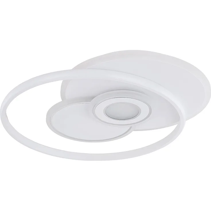 LED Deckenleuchte, dimmbar, Fernbedienung, Chromring, L54cm