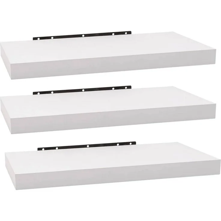 Woltu Wandregal, Set 3-tlg, Wandboard für Deko aus MDF Holz