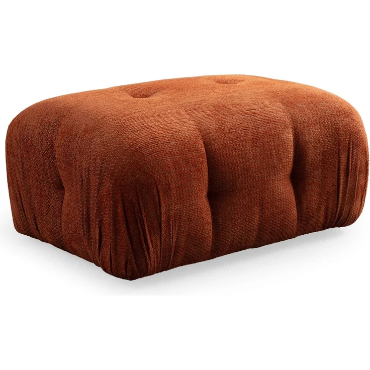 Atelier Del Sofa Stylish Orange Pouffe with Beech Wood Frame, 95 x 65 x 75 cm | Soft 100% Polyester Fabric, Includes Pillows, Black Plastic Legs | Perfect for Modern Living Spaces – Bild 1