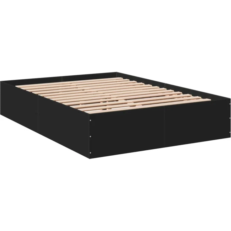vidaXL Bettgestell Schwarz 140x200 cm Holzwerkstoff 3281015 – Bild 6