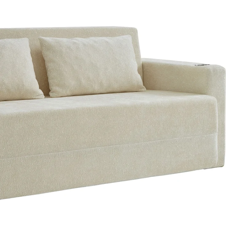 ZUBALIYA SchlafSofa mit USB - Anschluss, mit Chenille - Bezug, mit Samtbezug, mit breiten Armlehnen, mit Schaumstoffpolsterung – Bild 11