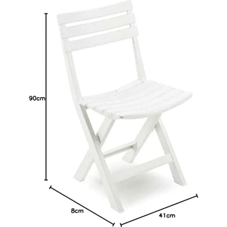 PROGARDEN Klappstuhl Birki 46x41x78 cm weiß Vollkunststoff Biergartenstuhl – Bild 3