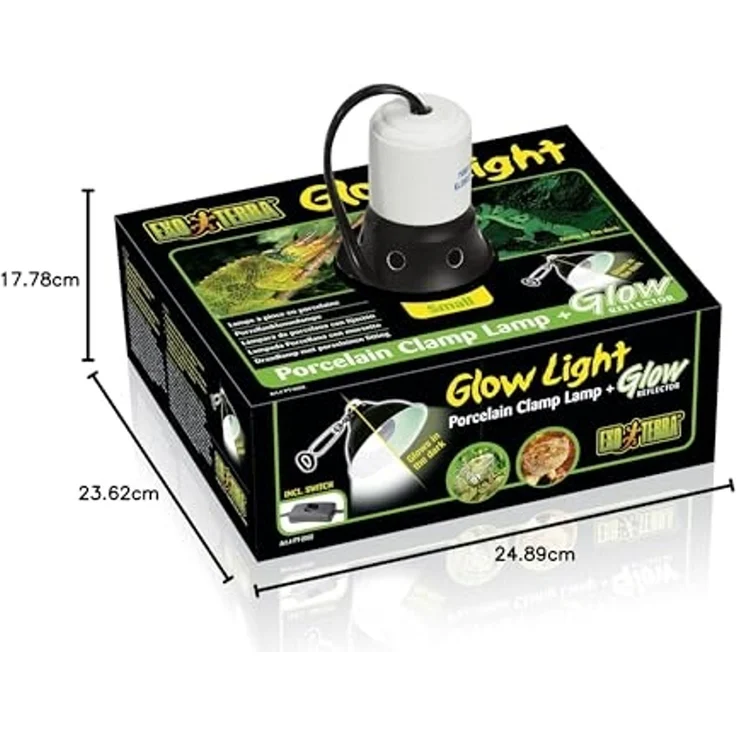 Exo Terra Glow Light, Porzellan-Klemmlampe und Leuchtreflektor, fuer Lampen bis 200W, Durchmesser 25cm – Bild 6