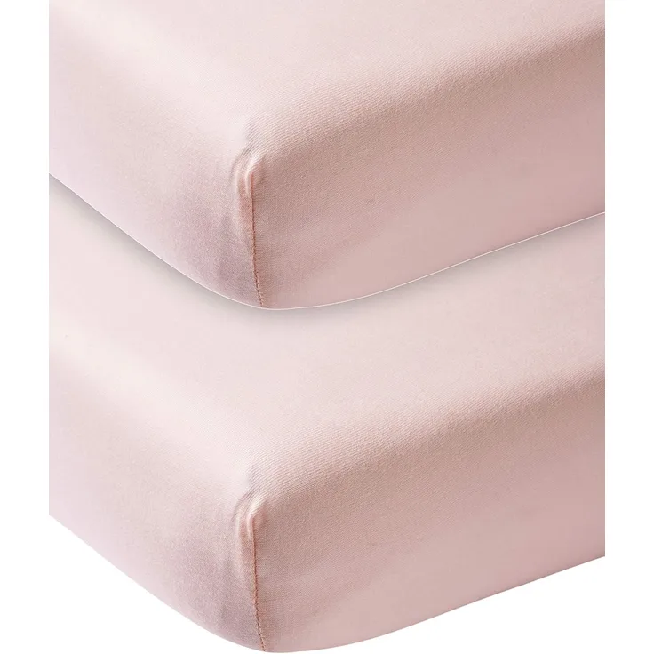 Meyco Jersey Spannbetttuch, 2er-Pack, 40x80/90 cm hellrosa
