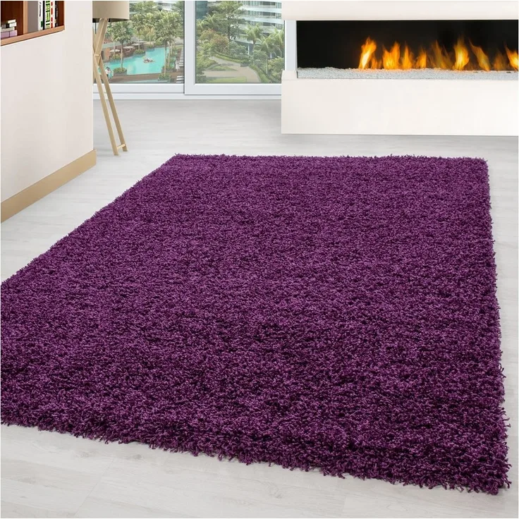Carpettex Hochflor-Teppich Unicolor - Einfarbig, Rund, Höhe: 30 mm, Einfarbig Shaggy Teppich Wohnzimmer Langflor versch. farben und größen