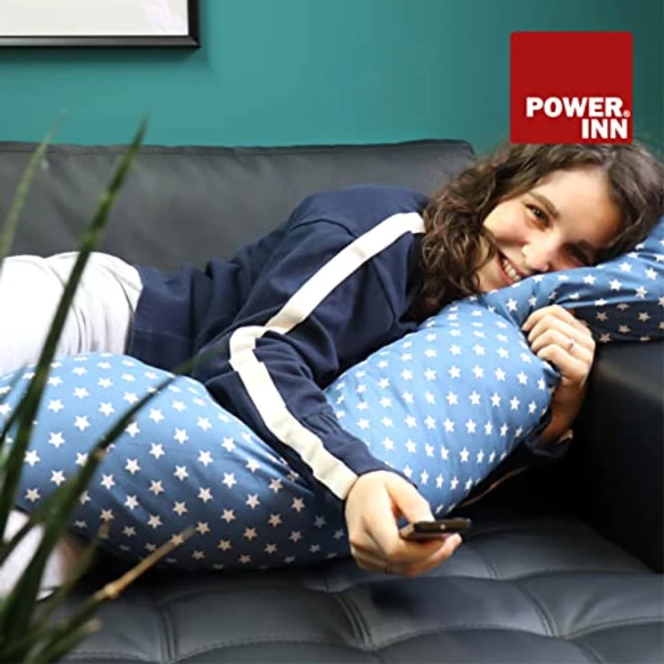 POWER INN Seitenschläferkissen POWER INN SLEEP DE LUXE Seitenschläferkissen, ca. 30x200cm, grau – Bild 7