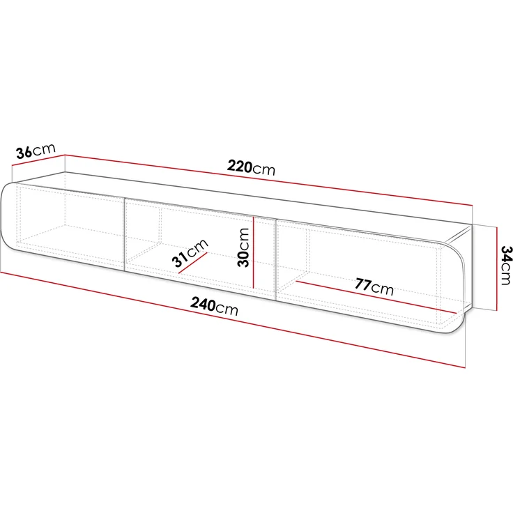 TV-Lowboard B Roteli 3D (Farbe: Cashmere) – Bild 6
