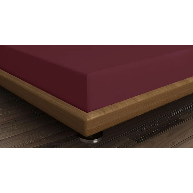 L'essentiel Maison 'Maroon' Ranforce Doppel-Spannbettlaken (DE), Kastanienbraun, 190+30 x 130 cm – Bild 2