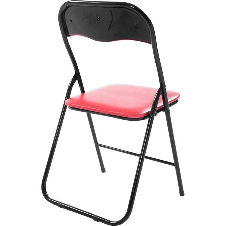 CLP 4er Set Klappstuhl Felix Klappbarer mit Kunstleder PVC Sitz Gepolstert - Farbe:rot/schwarz – Bild 5