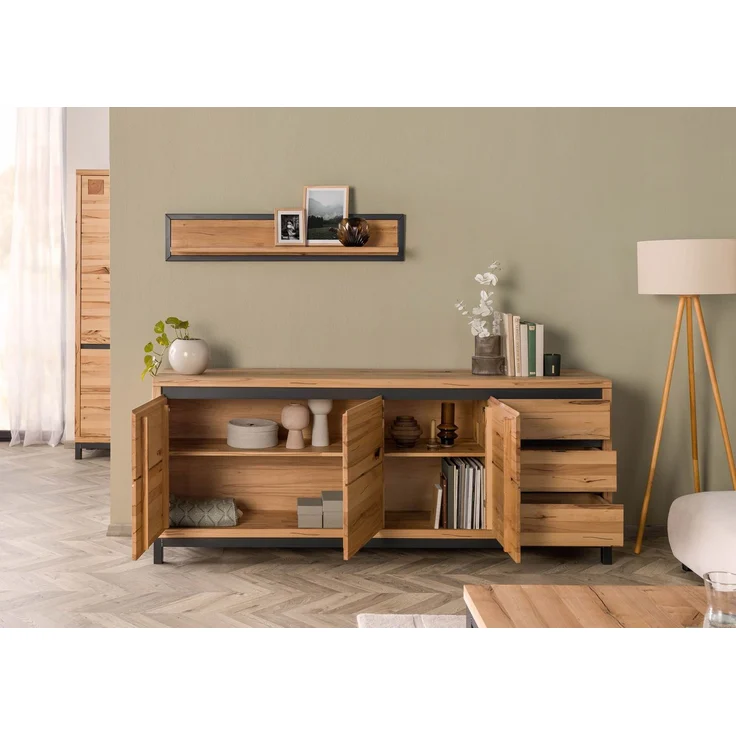 Sideboard Kernbuche 210x45x85 natur geölt VILLANDERS #152 – Bild 4