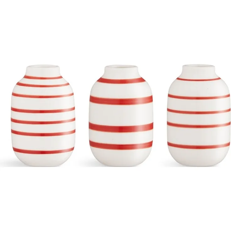 Kähler Omaggio Vase Miniatur 8 cm 3er Pack Omaggio scarlet