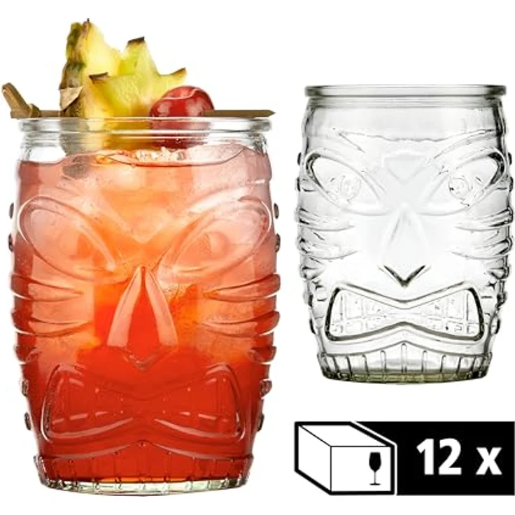 LIBBEY Cocktailglas Libbey Trinkglas, 12er Set -TIKI- von polynesischer Kunst inspiriert, 12-tlg, Glas, 473 ml, hochwertig verarbeitet, im charakteristischen Design – Bild 6