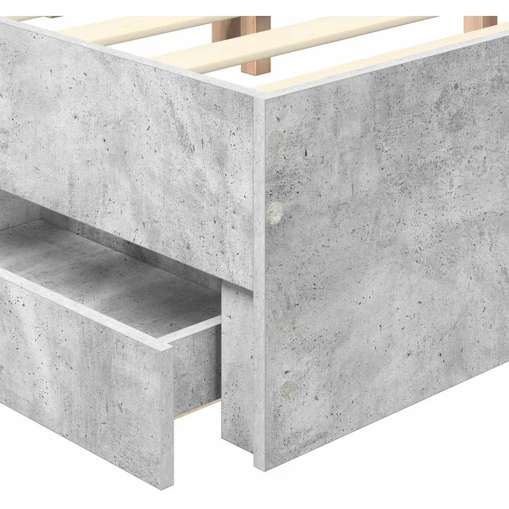 vidaXL Bettrahmen mit Kopfteil Betongrau 200 x 200 cm Ingenieurs Holz 3411481 – Bild 11