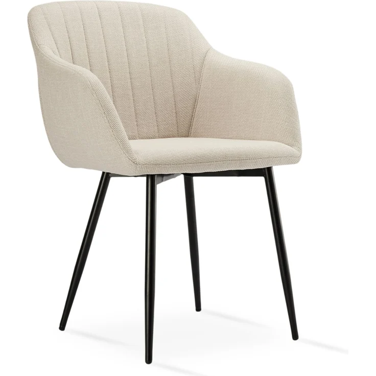 GOEURVANT 711 Esszimmerstühle 2er-Set mit Armlehnen, Webstoff - Beige Stoff – Bild 4