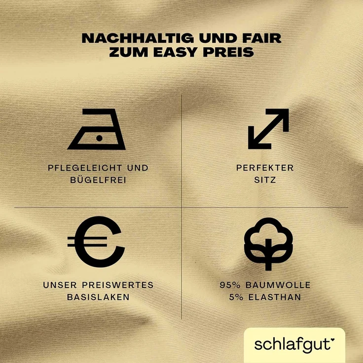 Schlafgut 'Easy' Spannbettlaken, MADE IN GREEN by OEKO-TEX®, Gummizug: rundum, Jersey Elasthan, Yellow Mid, S 90x190cm - 100x220cm – Bild 2