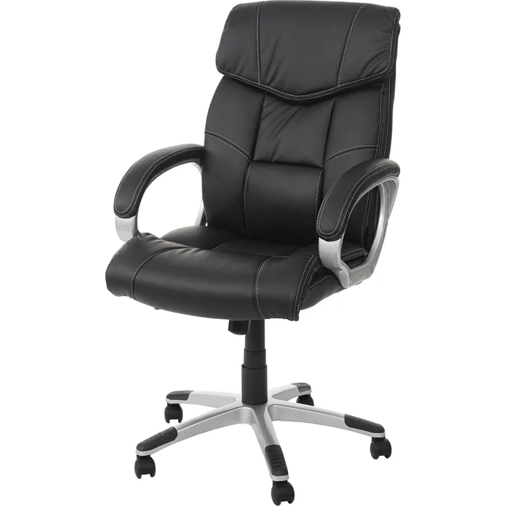 Mendler 'HWC-A71' Chefsessel, Stoff / Textil Wildleder-Optik schwarz, max. 120 kg, FSC®