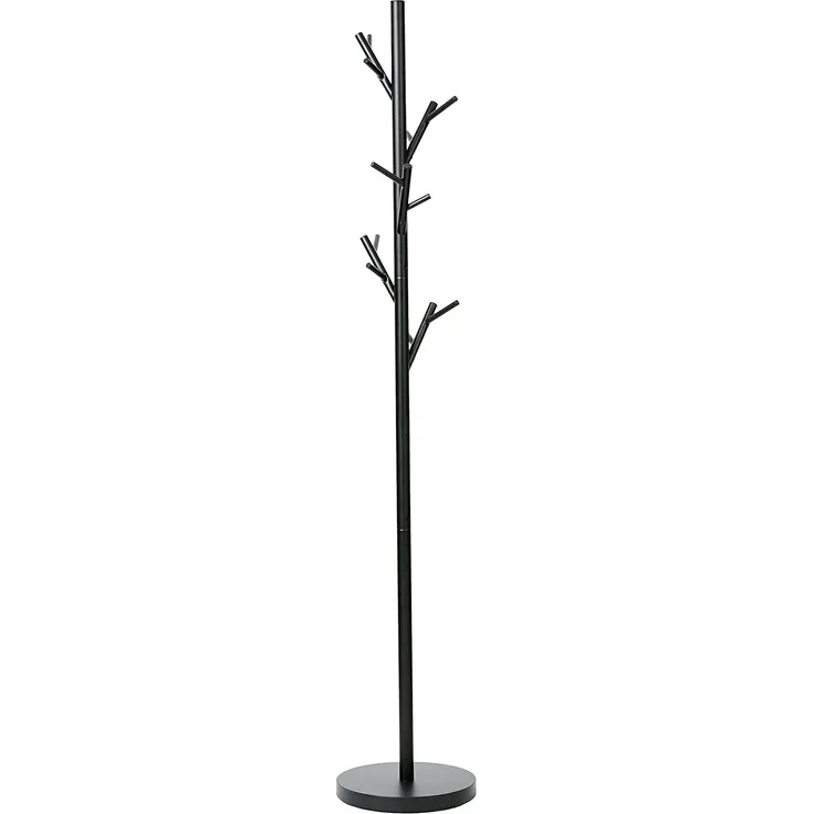 LOVE !T STORE !T – LOFT Serie – Stabiler Garderobenständer mit Haken – freistehende Garderobe aus Metall – modernes Design – 170 cm hoch – Schwarz - 676867, ø30x170 cm