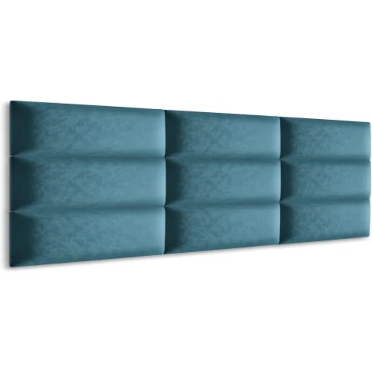 Muralo Samt Wandkissen Stoff Polsterpaneel Schlafzimmer Wohnzimmer Bett Wandpolster Bettkopfteil Lendekissen Modern Luxus Gepolstert Polster Paneel (Meeresfarbe, 50x15 cm) – Bild 4