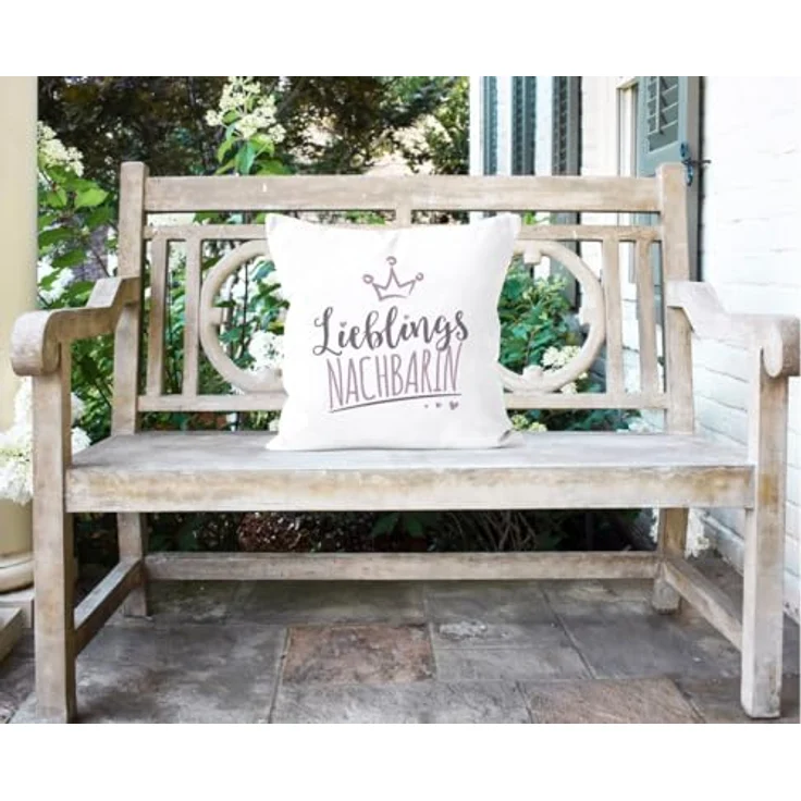 MoonWorks Dekokissen Kissenbezug Kissenhülle Schriftzug Lieblings Kollegin/Nachbarin mit Kronemotiv Geschenk Lieblingsperson Moonworks® – Bild 6