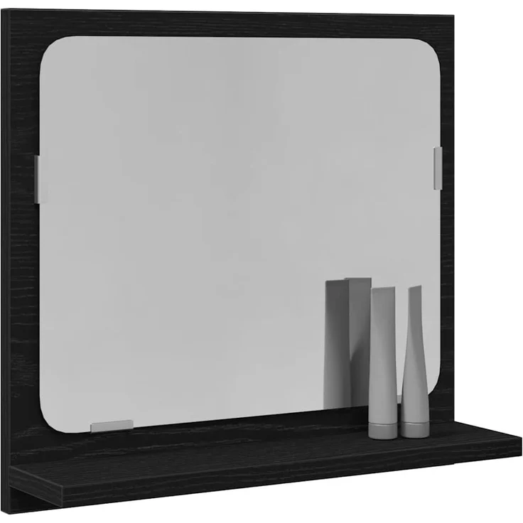 vidaXL Badspiegel Schwarz Eichen-Optik 40x10,5x37 cm Holzwerkstoff 862524 – Bild 3