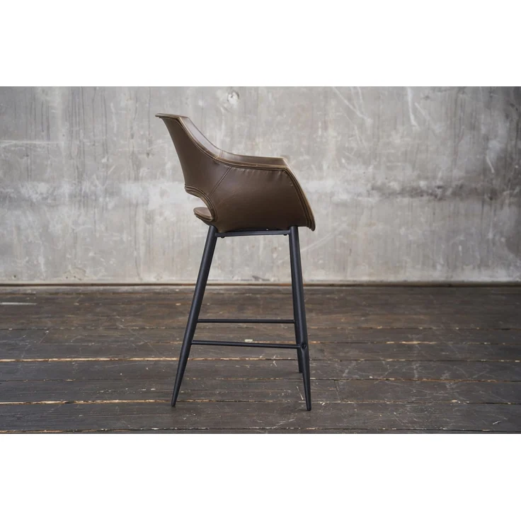 KAWOLA Thekenhocker ZAJA Barstuhl Sitzhöhe 65 cm Kunstleder dunkelbraun 103 x 59 x 57 cm – Bild 4