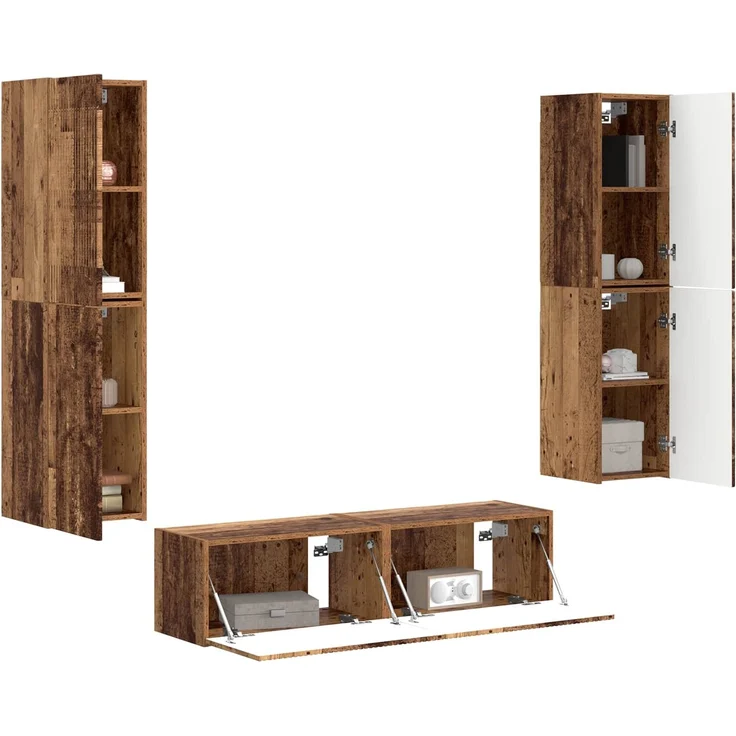 vidaXL TV-Schrankset 6 stk. 31 x 30 x 60 cm Altholz 3409130 – Bild 3
