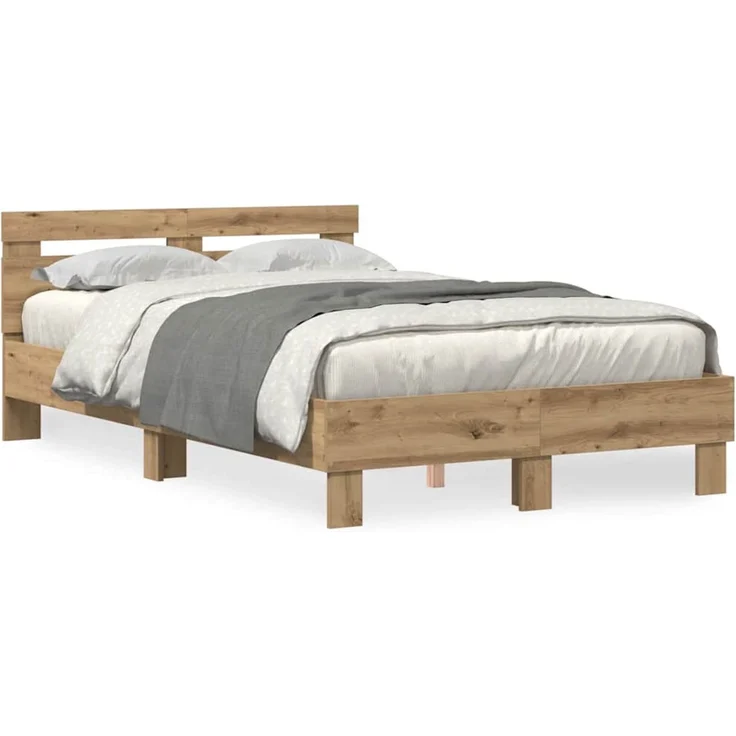 vidaXL Bettrahmen Artisan-Eiche 120 x 190 cm Holzwerkstoff 3333958 – Bild 4