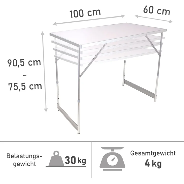 Tapeziertisch klappbar, Arbeitstisch, Mehrzwecktisch höhenverstellbar, weiß – Bild 7