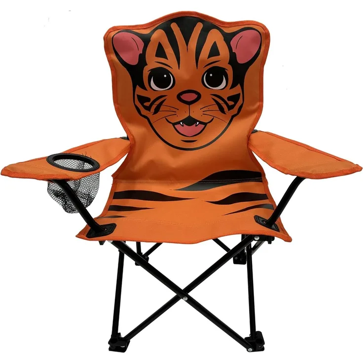 Kinder Anglersessel m. Getränkehalter Garten Campingstuhl faltbar Tiger