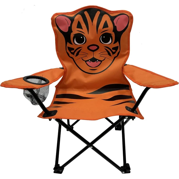 Kinder Anglersessel m. Getränkehalter Garten Campingstuhl faltbar Tiger