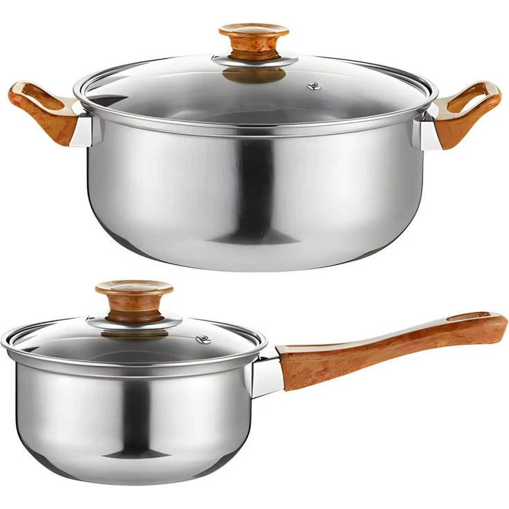 Retoo Topf-Set Kochtopf Set 11-teilig für Induktion & Gas mit Pfanne und Wasserkocher, Edelstahl (Kochgeschirr-Set, 11-tlg, 11-teiliges Kochgeschirr-Set), Für Induktion und Gas geeignet, Antihaftbeschichtung – Bild 2