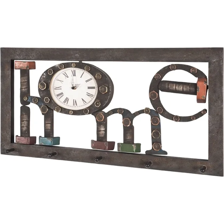 Wandgarderobe >Maison< in vintage aus MDF, Metall - 70 x 35 x 8 cm (BxHxT)