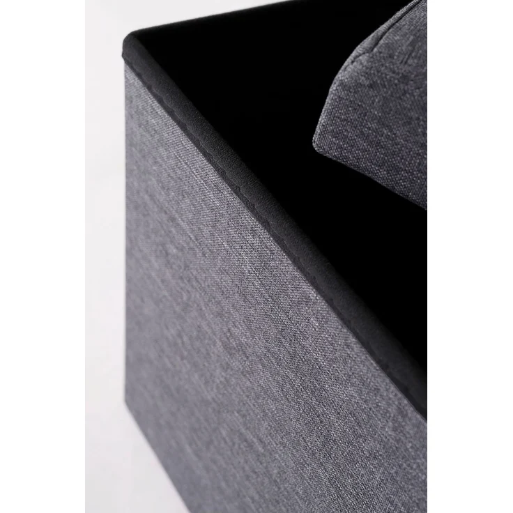 dibea Sitzhocker mit Stauraum, multifunktionaler Hocker aus Leinen, pflegeleicht & komfortabel, 38x38x38 cm, grau – Bild 4