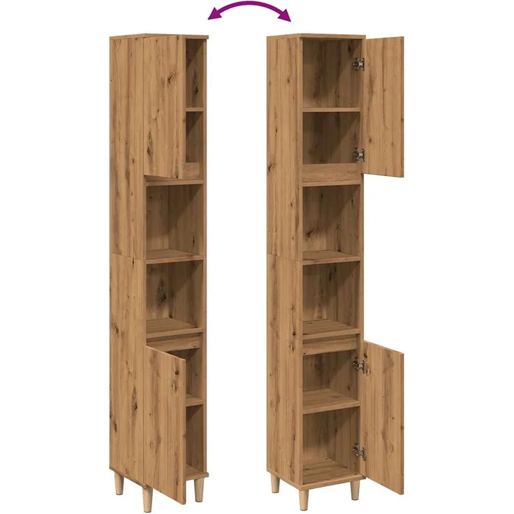 vidaXL Badschrank Artisan-Eiche 30x30x190 cm Holzwerkstoff 857103 – Bild 7