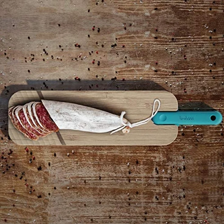 Trebonn Artu Schneidbrett Bambus 43x11 cm & Salamimesser – Bild 5