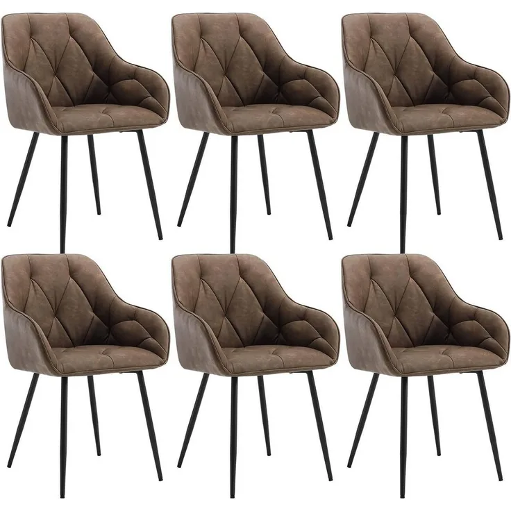 Woltu 4-Fußstuhl (Set, 6 St), Esszimmerstühle ergonomischer aus Kunstleder