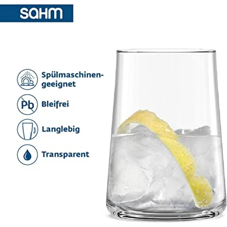 SAHM Weinglas Weingläser ohne Stiel 6er Set - Gläser Set 430 ml - Weißweingläser, 6-tlg, Glas, edles Weißweinglas – Bild 2