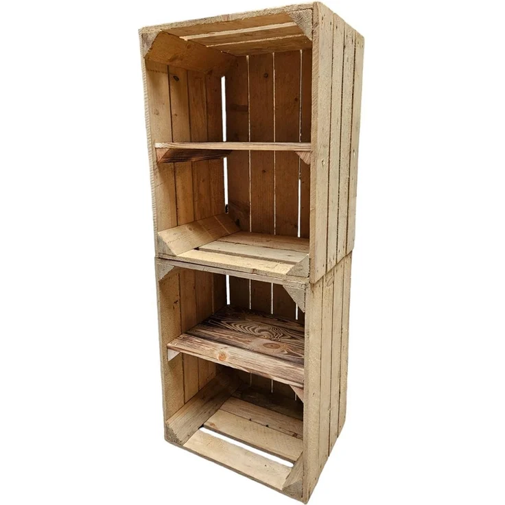 Obstkiste Vintage Natur mit Zwischenbrett 50 x 40 x 30cm – Bild 6