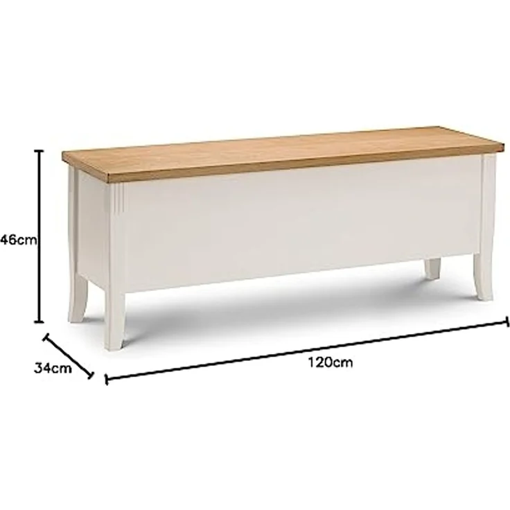 Julian Bowen Davenport Bank, mit Stauraum, Eiche und elfenbeinfarben – Bild 3