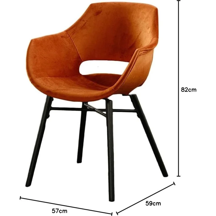 KAWOLA Esszimmerstuhl ZAJA, Stuhl Velvet verschiedene Farben – Bild 3