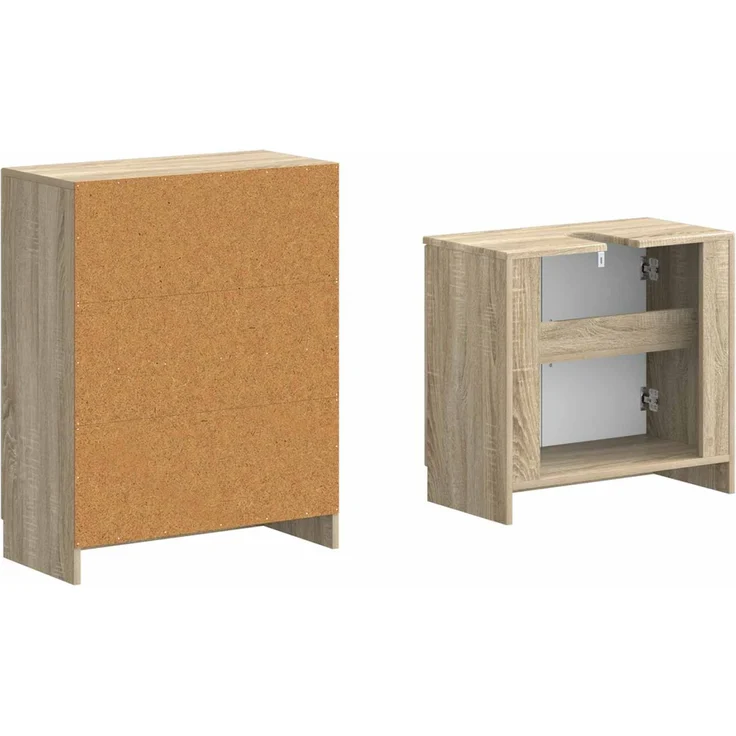 vidaXL 2-teiliges Badezimmer Schrank Set UTRECHT Sonoma-Eiche 3417650 – Bild 5