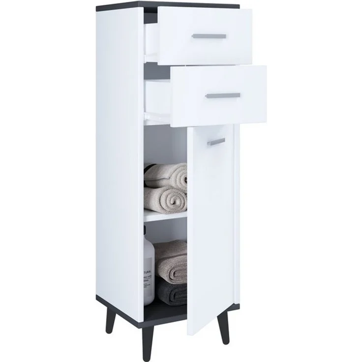 VCM Kommode & Sideboard Dalosa 918180 Weiß / Anthrazit H. 97 x B. 32 x T. 28 cm – Bild 4