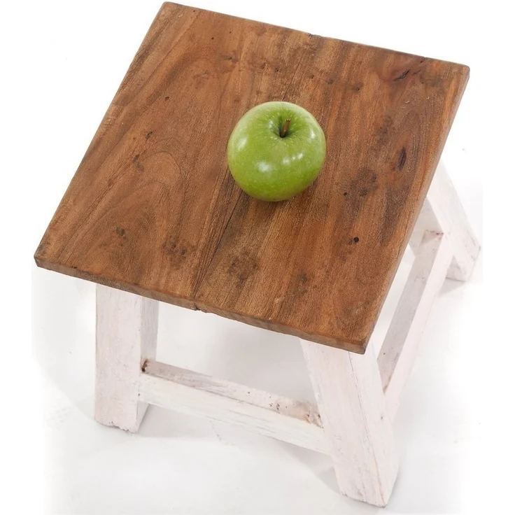 DESIGN DELIGHTS Hocker Fusshocker PALO, 27x26cm (HxB), rustikaler Holzhocker Massivhocker – Bild 3