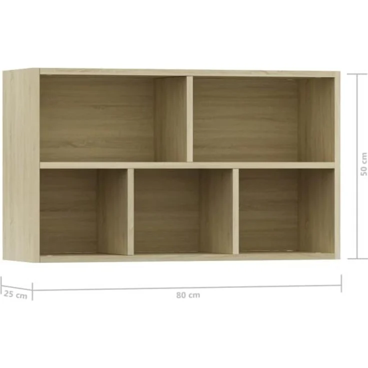 vidaXL Bücherregal/Sideboard Sonoma Eiche 50x25x80 cm Holzwerkstoff 800165 – Bild 11