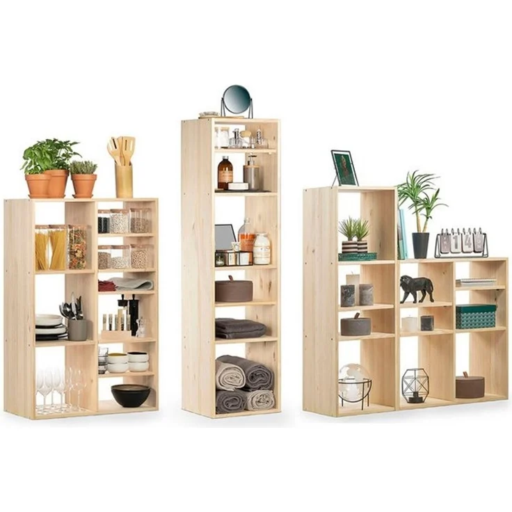 Astigarraga Kit Line Standregal Vollholz-Würfelregal - Dinamic, Bücherregal, Raumteiler, fünf Größen – Bild 4
