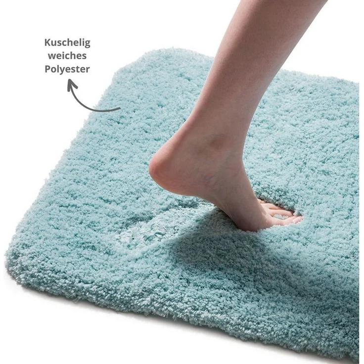 liebling Badematte Superior, rutschhemmend beschichtet, schnell trocknend, strapazierfähig, fußbodenheizungsgeeignet, Polyester, rechteckig, kuschelig weiches Polyester, in vielen verschiedenen Größen und Farben – Bild 2
