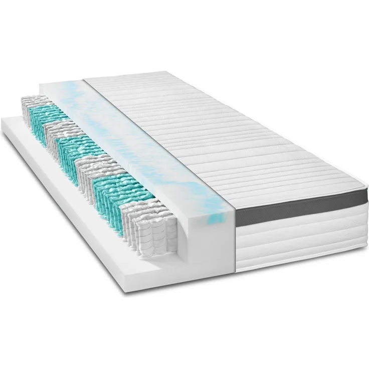 TB Furniture DREAMSTAR Platin, XXL-Taschenfederkernmatratze 80 x 200 cm, H3, 25 cm hoch, abnehmbarer Doppeltuch-Bezug, waschbar bei 60°C