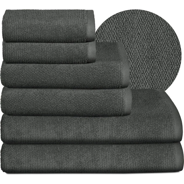 Beautex Handtuch Set Handtuch Set, Made in Europe, Frottier (Multischlaufen-Optik, Frottier Premium Set aus 100% Baumwolle 550g/m)