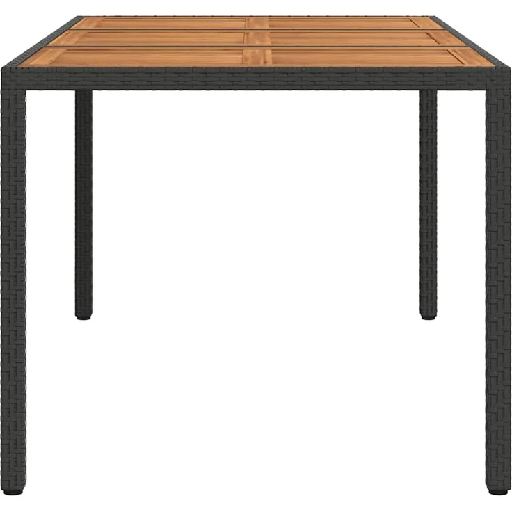 vidaXL Gartentisch Schwarz 150 x 90 x 75 cm Poly-Rattan 362544 – Bild 4