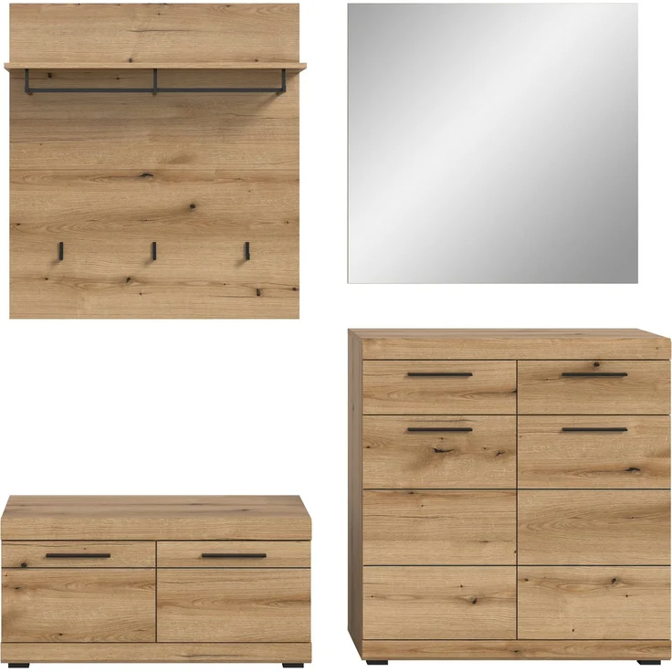 Garderobenkombination (B/H/T: 195x197x40 cm) in Evoke Oak Nachbildung – Bild 2